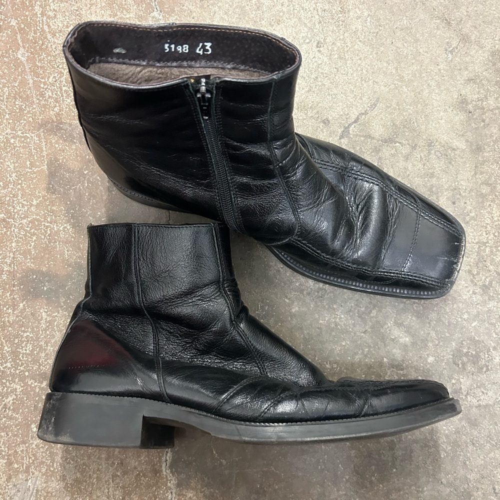 Lavorazione‎ artigiana Men's Black Leather Ankle Boots